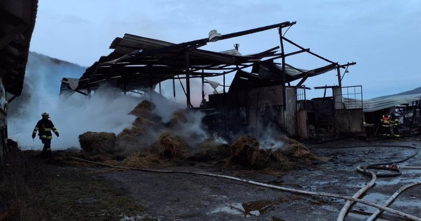 Ohen sa rozsirila na hospodarsku budovu a sennik skody su znacne dve zvierata neprezili
