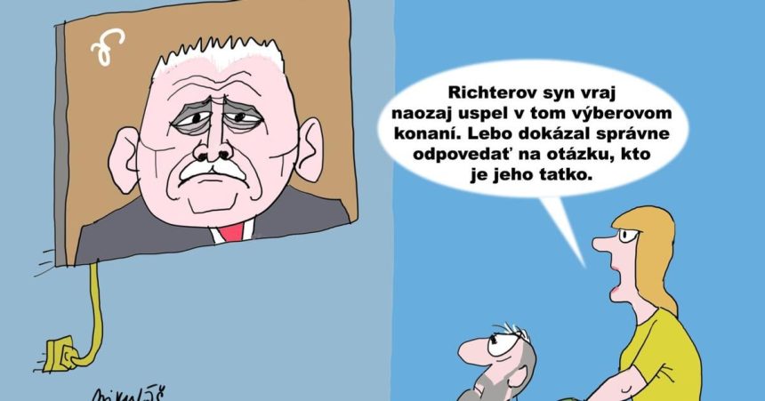 Karikatura dna Aky otec taky syn