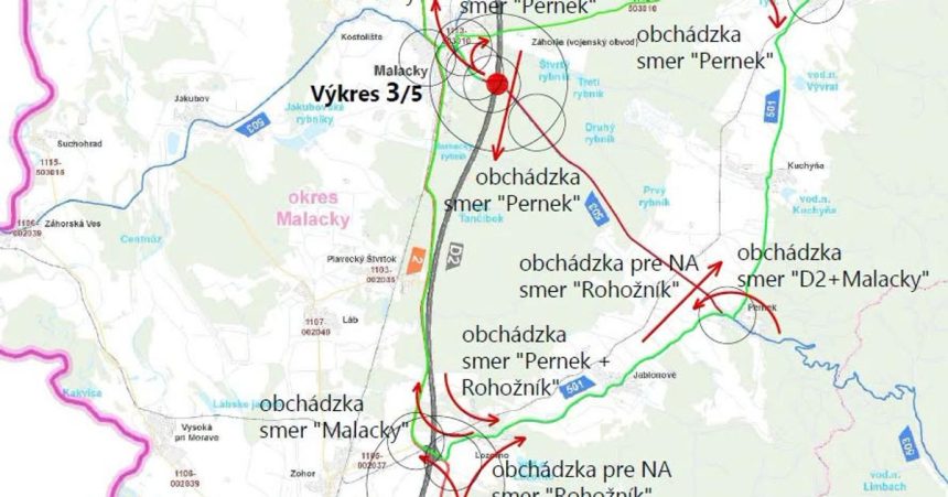 v piatok sa docasne uzavru vetvy dialnicneho uzla malacky na d2