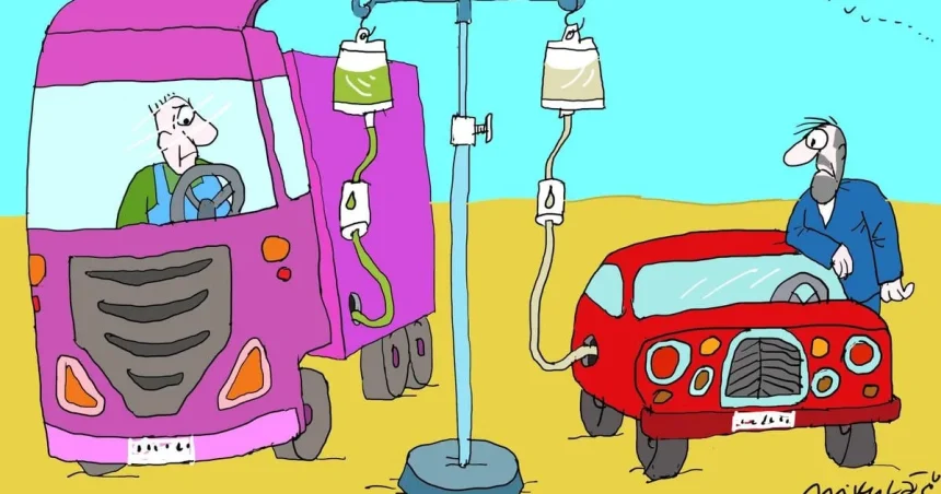 Karikatúra dňa zachytáva pacienta priamo na infúziách