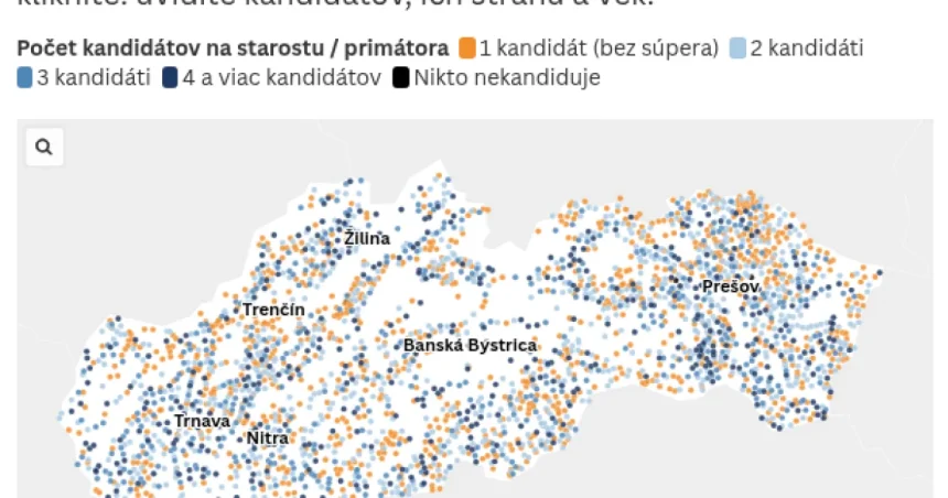 Hlas a Sme rodina slabnú, Republika a nezávislí rastú. Kandidátky na mapách