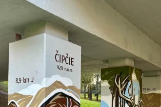 Zo stĺpov vznikla mapa hôr. Nový streetart oživil most na sídlisku